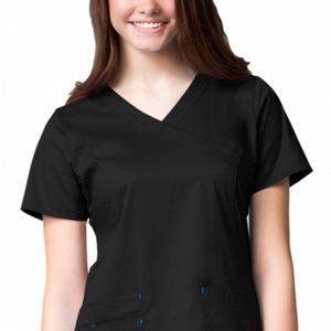 Maevn Mock Wrap Scrub Top L # 1102